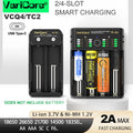 VCQ4 TC2 R4 Intelligent Battery Charger Portable for 3.7V Lithium 18650 26650 21700 18500 18350 1.2V NI-MH Ni-Cd AA AAA