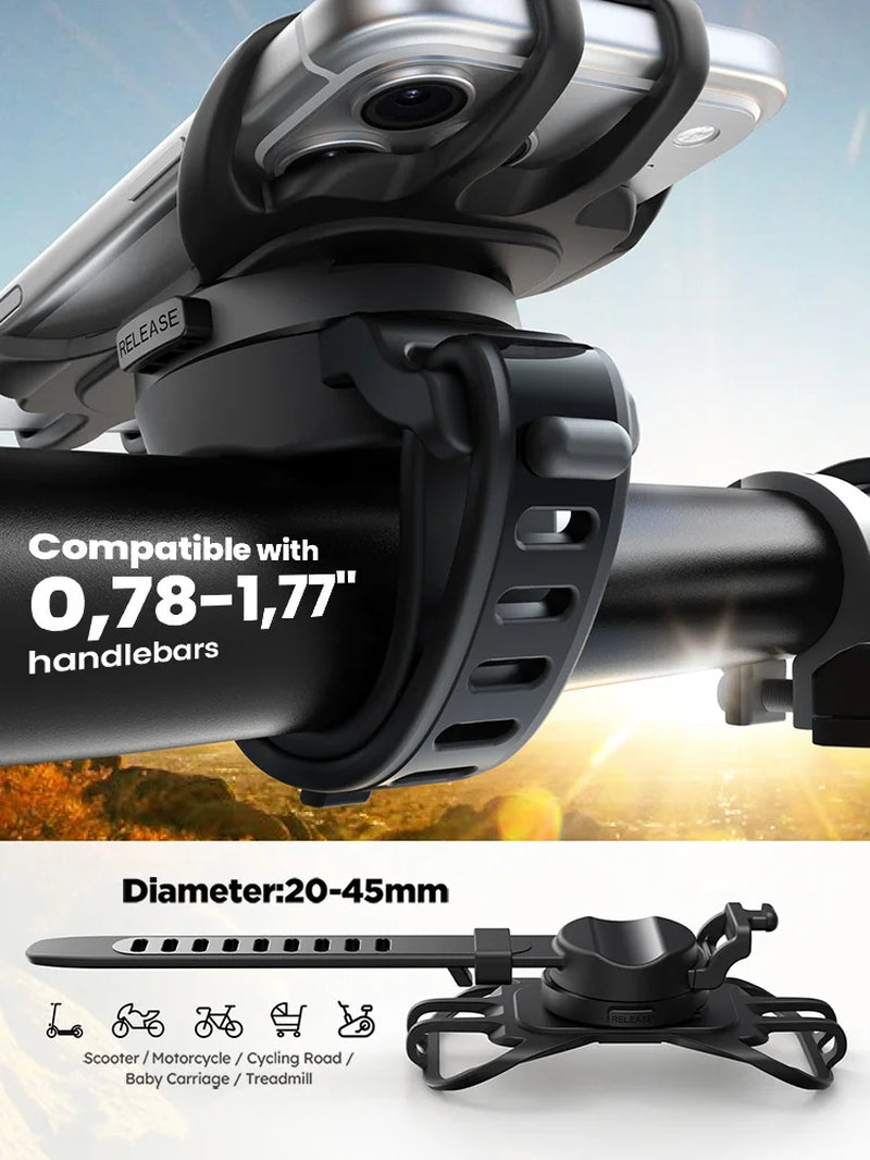 Joyroom Silicone Bike Phone Mount Holder  Cell Phone Bicycle Motorcycle Mount for 4-7" Phone Handlebar Mount JR-ZS582