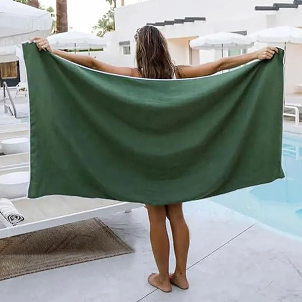 Outdoor Magnetic Bath Towel Coral Absorbs Moisture Fleece Beach Towel Quick Dry Towel for Swimming Pool Camping Beach Accessory