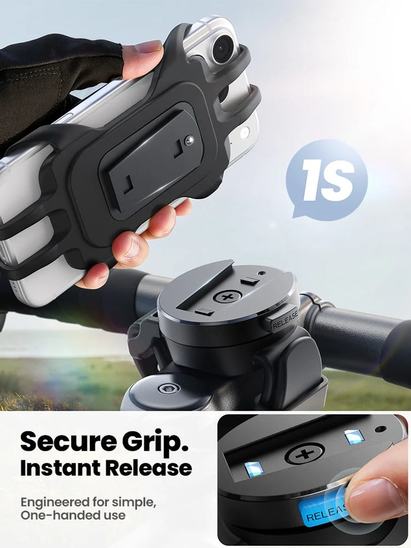 Joyroom Silicone Bike Phone Mount Holder  Cell Phone Bicycle Motorcycle Mount for 4-7" Phone Handlebar Mount JR-ZS582