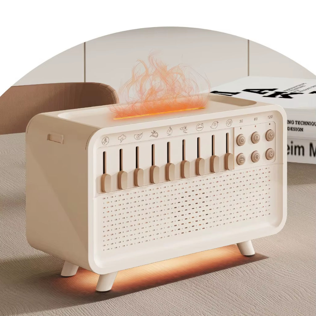 Bluetooth White Noise Machine with Aroma Diffuser,Humidifier & Night Light |8 Natural Sounds,3-Level Dimming for Sleep Therapy